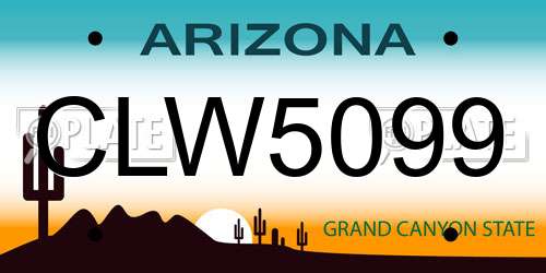 CLW5099 Arizona License Plate