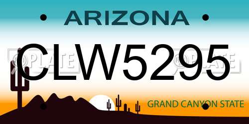 CLW5295 Arizona License Plate