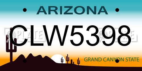 CLW5398 Arizona License Plate