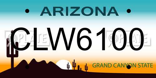 CLW6100 Arizona License Plate