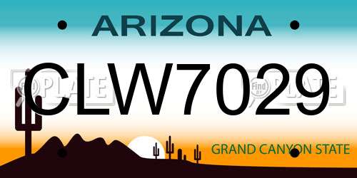 CLW7029 Arizona License Plate