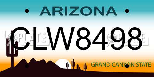CLW8498 Arizona License Plate