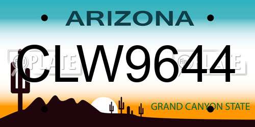 CLW9644 Arizona License Plate