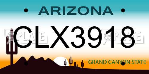 CLX3918 Arizona License Plate