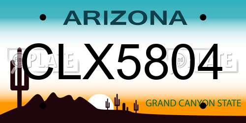 CLX5804 Arizona License Plate