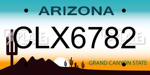 CLX6782 Arizona License Plate