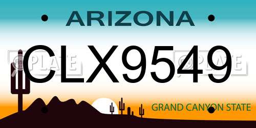 CLX9549 Arizona License Plate
