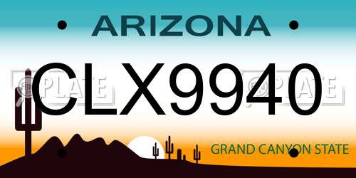 CLX9940 Arizona License Plate