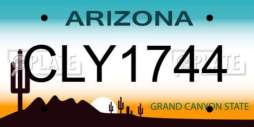 CLY1744 Arizona License Plate
