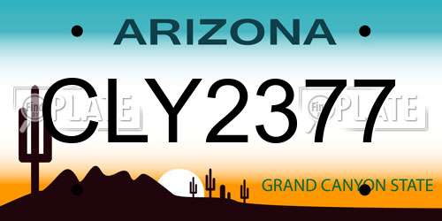 CLY2377 Arizona License Plate