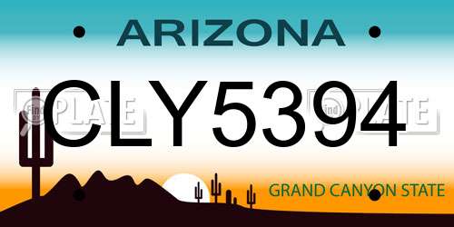 CLY5394 Arizona License Plate