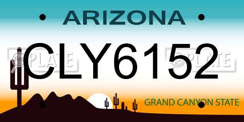 CLY6152 Arizona License Plate