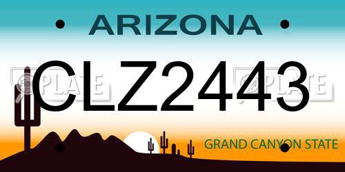 CLZ2443 Arizona License Plate