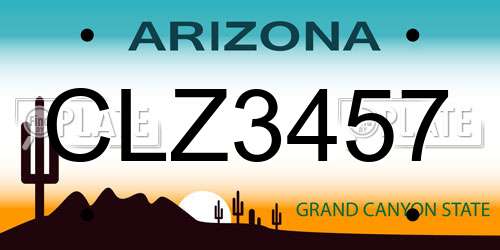 CLZ3457 Arizona License Plate