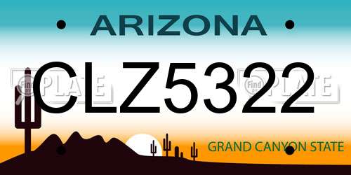 CLZ5322 Arizona License Plate