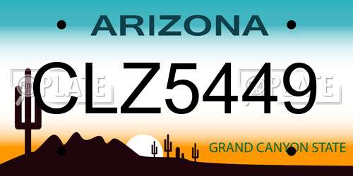 CLZ5449 Arizona License Plate