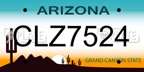 CLZ7524 Arizona License Plate