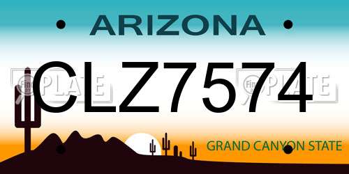 CLZ7574 Arizona License Plate