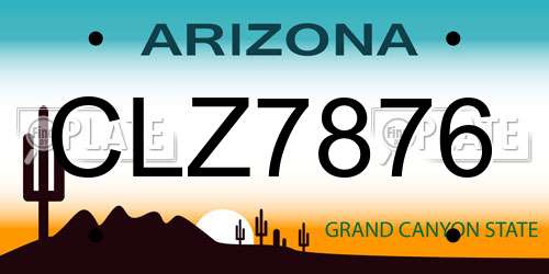 CLZ7876 Arizona License Plate