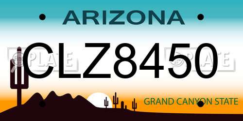 CLZ8450 Arizona License Plate