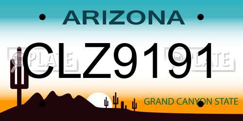 CLZ9191 Arizona License Plate
