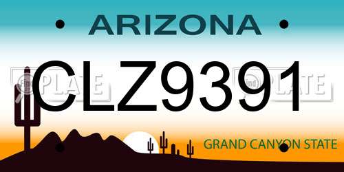 CLZ9391 Arizona License Plate