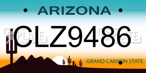 CLZ9486 Arizona License Plate