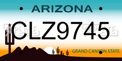 CLZ9745 Arizona License Plate