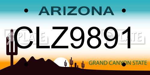 CLZ9891 Arizona License Plate