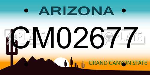 CM02677 Arizona License Plate