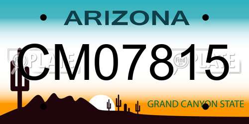 CM07815 Arizona License Plate