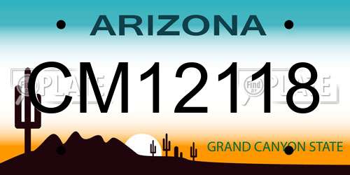 CM12118 Arizona License Plate