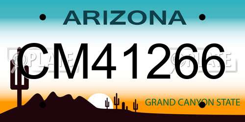 CM41266 Arizona License Plate
