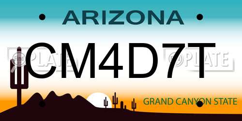 CM4D7T Arizona License Plate