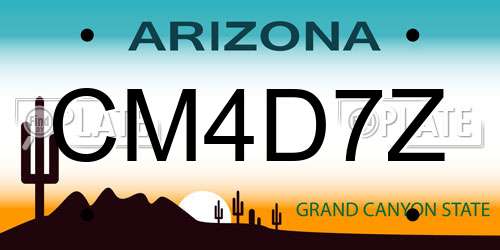 CM4D7Z Arizona License Plate
