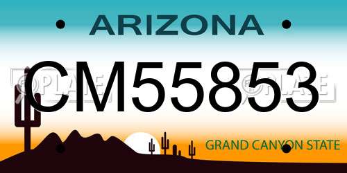 CM55853 Arizona License Plate