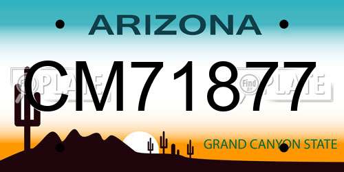 CM71877 Arizona License Plate