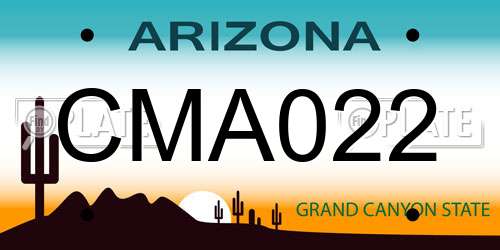 CMA022 Arizona License Plate
