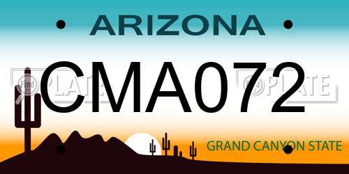 CMA072 Arizona License Plate