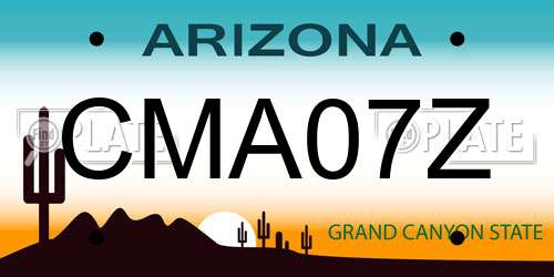 CMA07Z Arizona License Plate