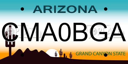 CMA0BGA Arizona License Plate