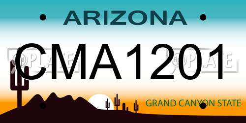 CMA1201 Arizona License Plate