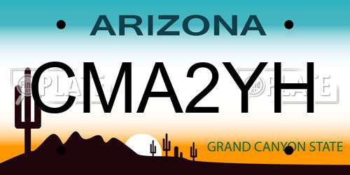 CMA2YH Arizona License Plate
