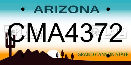 CMA4372 Arizona License Plate