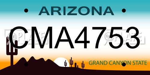 CMA4753 Arizona License Plate