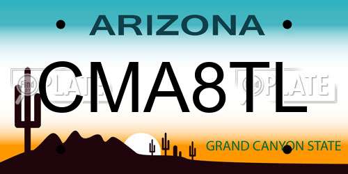 CMA8TL Arizona License Plate