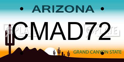 CMAD72 Arizona License Plate