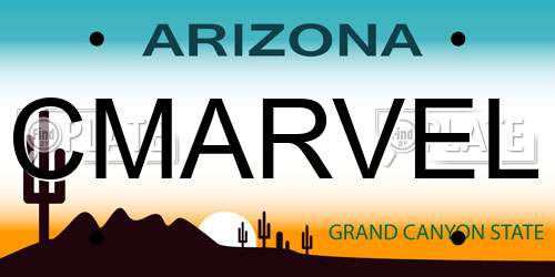 CMARVEL Arizona License Plate
