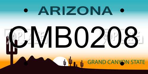 CMB0208 Arizona License Plate
