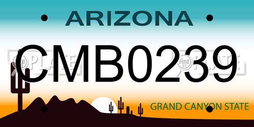 CMB0239 Arizona License Plate